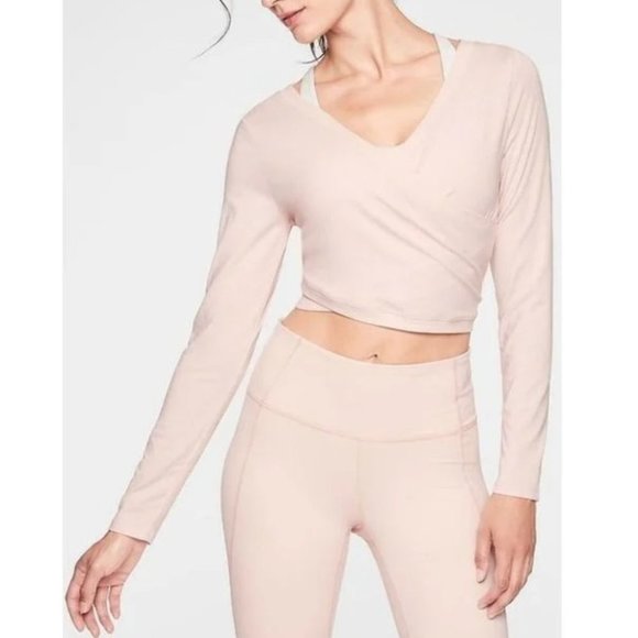 Athleta Tops - NWT Athleta Encore Wrap Athletic Athleisure Crop Top in Light Pink